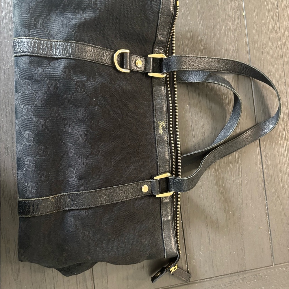 Authentic Gucci Black Tote with Gold Hardware